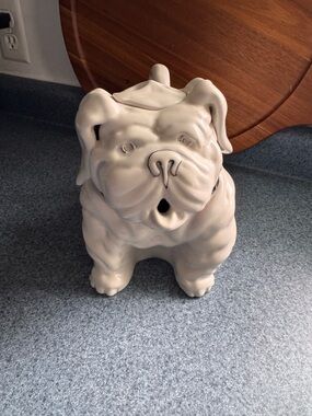 Blue Sky Clayworks English Bulldog Teapot USA Collar